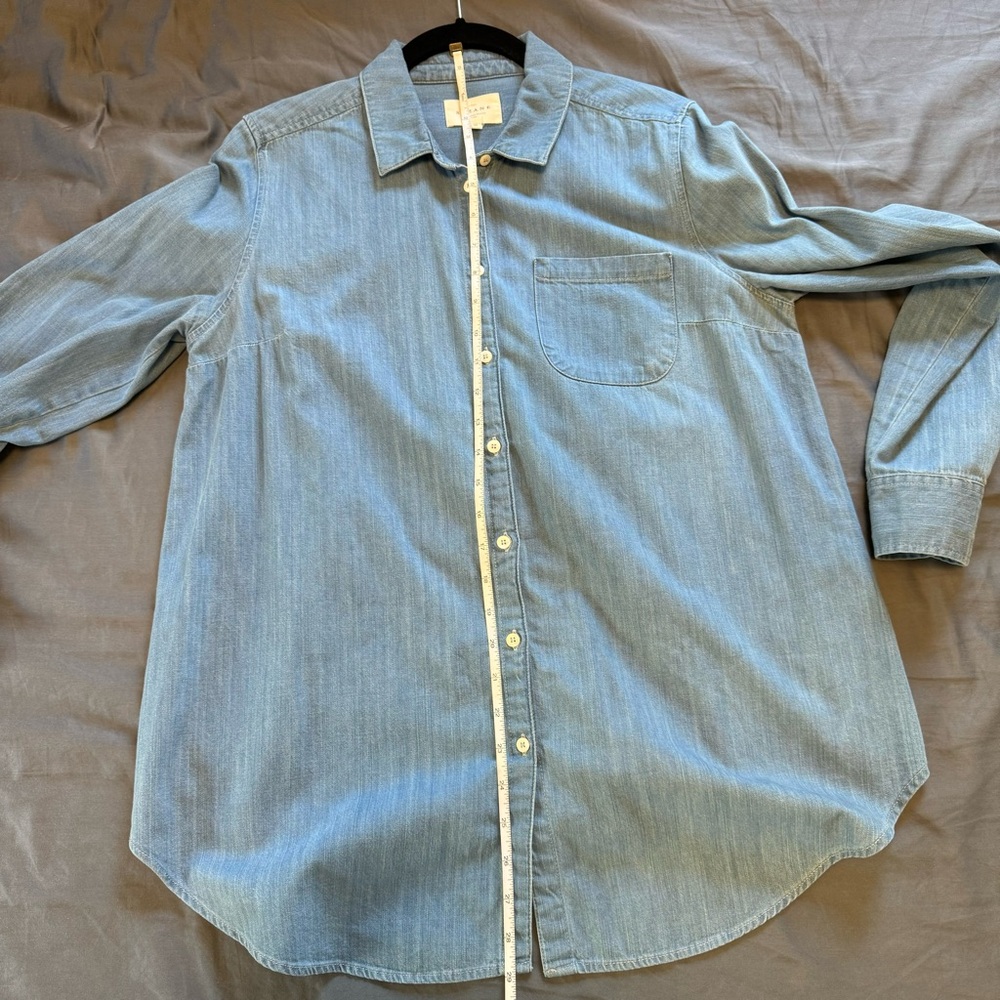 Sezane Max Light Blue Denim Button-Down Shirt US 4 EU 36 - Picture 3 of 6